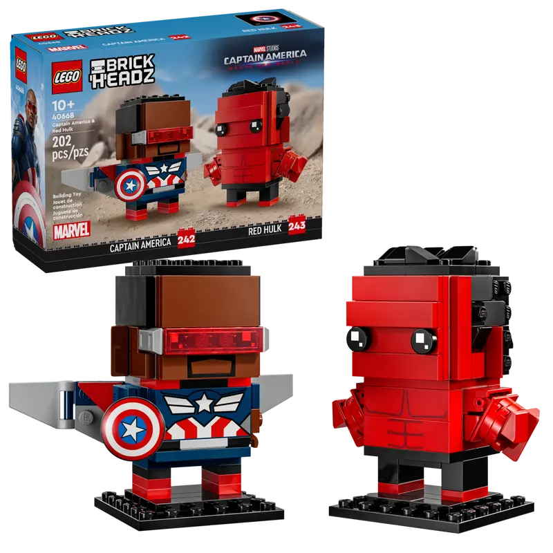 lego Brickheadz Marvel's Captain America & Red Hulk Set 40668
