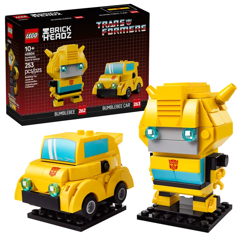 Lego Brickheadz Transformers Bumblebee & Bumblebee car set 40804