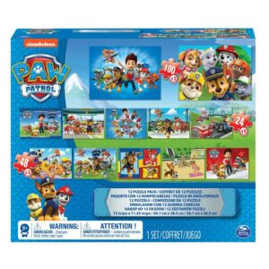 Paw Patrol 12 puzzels Carton in a box
