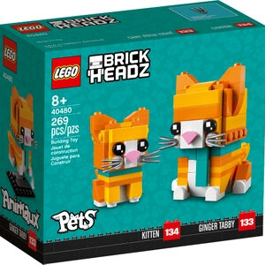 Lego Brickheadz Pets Rood gestreepte katten set 40480
