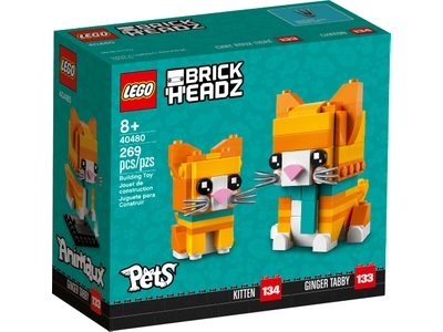 Lego Brickheadz Pets Rood gestreepte katten set 40480