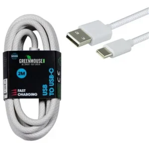 Greenmouse USB-C - USB-C Datakabel 1mtr / 2 mtr WOVEN GRS.